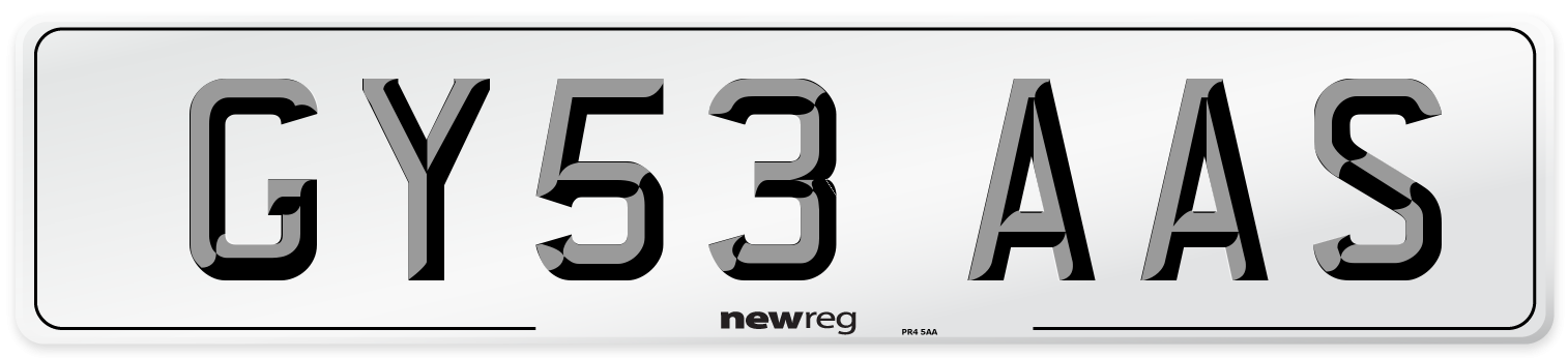 GY53 AAS Number Plate from New Reg